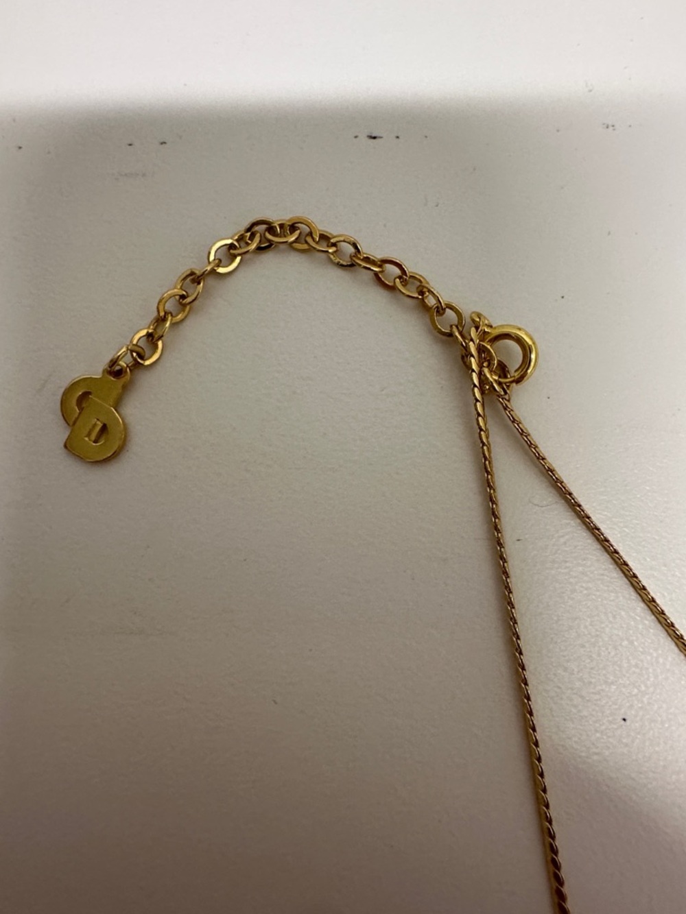 Dior Christian Dior Purple Amethyst Stone Pendant Gold Tone Necklace - Picture 4 of 5